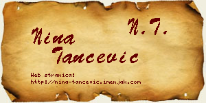 Nina Tančević vizit kartica